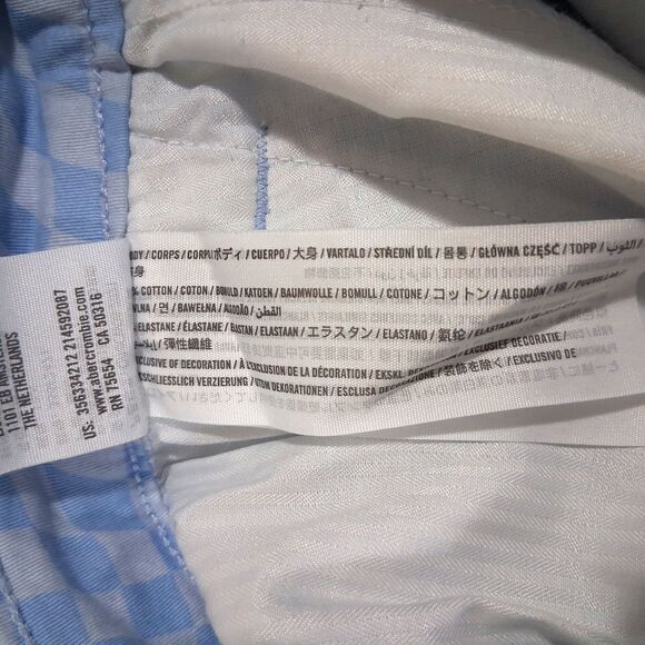 Hollister Pants Womens 13S Blue Checkered High-Rise Dad Pants Cargo Pockets - Picture 7 of 16